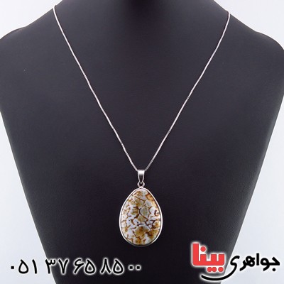 گردنبند عقیق پوست ماری دورو درشت سنگ درمانی _کد:13890