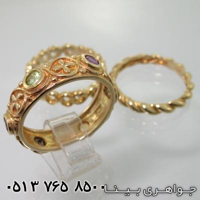 انگشتر چند جواهر سه حلقه