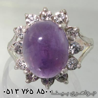 انگشتر آمتیست دور جواهر