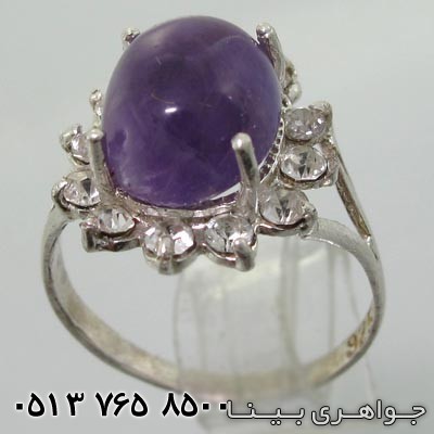 انگشتر آمتیست دور جواهر