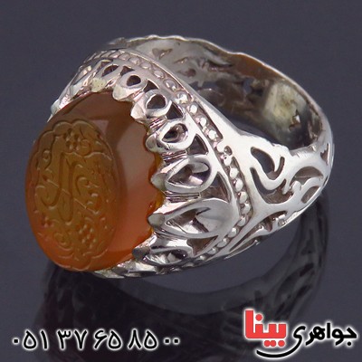 انگشتر عقیق یمنی مردانه درشت حکاکی گود یا رب _کد:13906