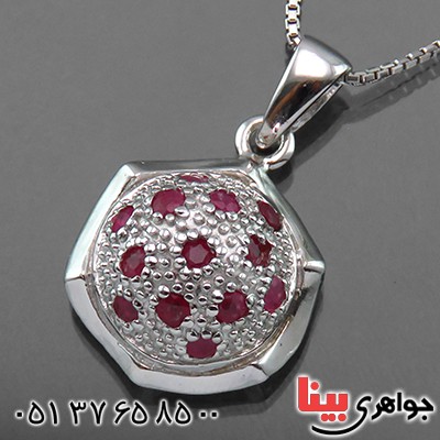 گردنبند یاقوت سرخ زنانه مانی مدل توپی گردنبند یاقوت سرخ زنانه مانی مدل توپی