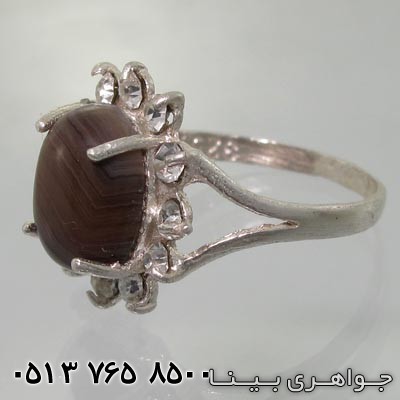 انگشتر عقیق سلیمانی دور جواهر