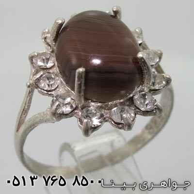 انگشتر عقیق سلیمانی دور جواهر