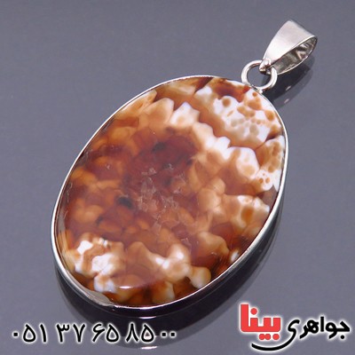 گردنبند عقیق پوست ماری دورو درشت سنگ درمانی _کد:13956
