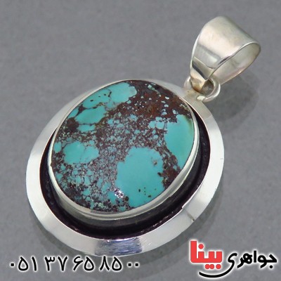 گردنبند فیروزه نیشابوری شجری طرح هنری همراه با حرز امام جواد (ع) _کد:13965