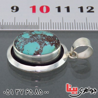 گردنبند فیروزه نیشابوری شجری طرح هنری همراه با حرز امام جواد (ع) _کد:13965