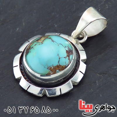 گردنبند فیروزه نیشابوری شجری طرح هنری با حرز امام جواد (ع) _کد:13996