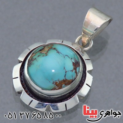 گردنبند فیروزه نیشابوری شجری طرح هنری با حرز امام جواد (ع) _کد:13996