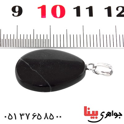 گردنبند عقیق سیاه (اونیکس) تراش بیضی _کد:14038