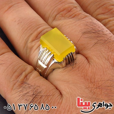 انگشتر عقیق شرف الشمس مردانه درشت خاص _کد:14082