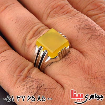 انگشتر عقیق شرف الشمس مردانه درشت فاخر _کد:14086