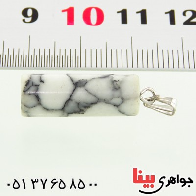 گردنبند عقیق سفید تراش استوانه ای _کد:14092