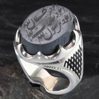 انگشتر حدید صینی هفت جلاله مردانه درشت خاص 