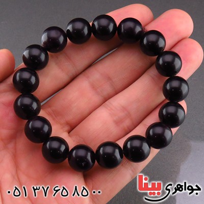 دستبند کهربا پودری مهره ای _کد:14129