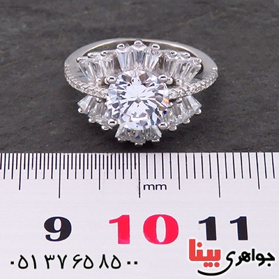 انگشتر نقره زنانه رودیوم مدل نگار _کد:14150