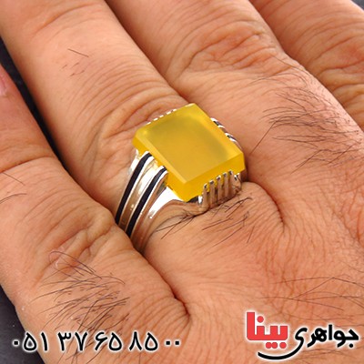 انگشتر عقیق شرف الشمس مردانه درشت خاص _کد:14154