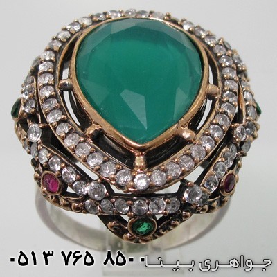 انگشتر جید عثمانی بادامی