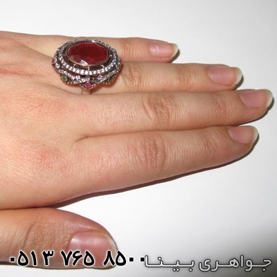 انگشتر یاقوت سرخ عثمانی بیضی