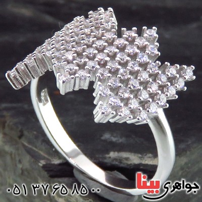 انگشتر نقره زنانه رودیوم مدل دارا _کد:14178