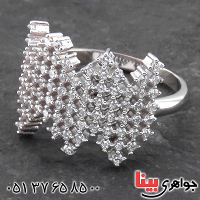 انگشتر نقره زنانه رودیوم مدل دارا _کد:14178