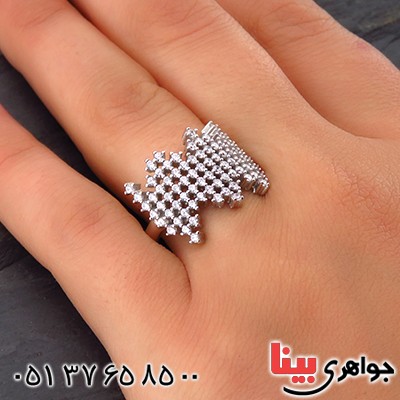 انگشتر نقره زنانه رودیوم مدل دارا _کد:14178