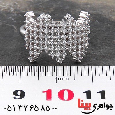 انگشتر نقره زنانه رودیوم مدل دارا _کد:14178