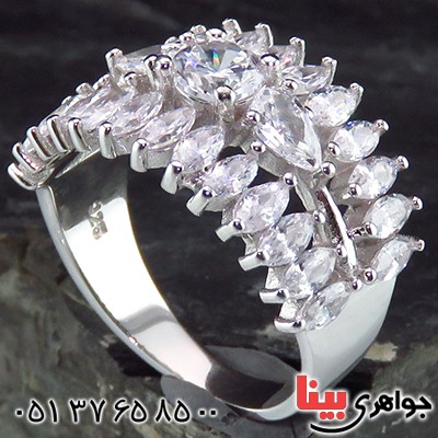 انگشتر نقره زنانه رودیوم مدل ستایش _کد:14190