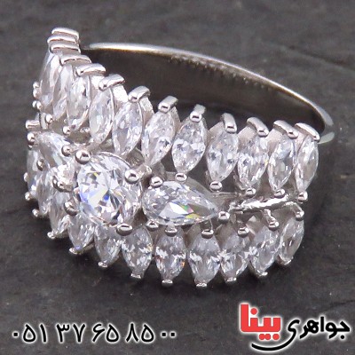 انگشتر نقره زنانه رودیوم مدل ستایش _کد:14190