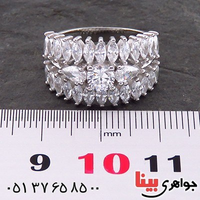 انگشتر نقره زنانه رودیوم مدل ستایش _کد:14190