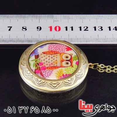 گردنبند قاب عکسی طرح جغد _کد:14191
