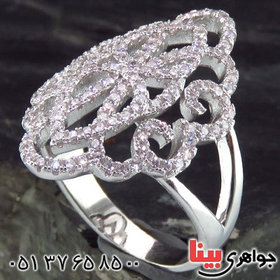 انگشتر نقره زنانه رودیوم میکروستینگ شیک _کد:14196