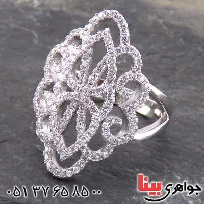 انگشتر نقره زنانه رودیوم میکروستینگ شیک _کد:14196