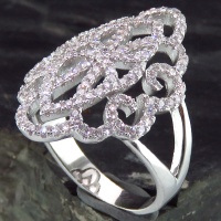 انگشتر نقره زنانه رودیوم میکروستینگ شیک 