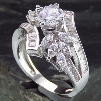 انگشتر نقره زنانه رودیوم شیک و مجلسی 