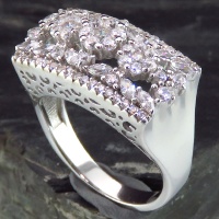 انگشتر نقره زنانه رودیوم درشت و شیک 