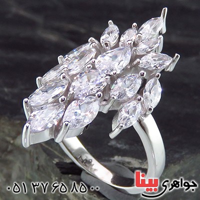 انگشتر نقره زنانه رودیوم مدل سوگل _کد:14216