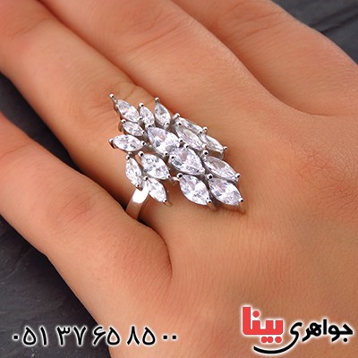 انگشتر نقره زنانه رودیوم مدل سوگل _کد:14216