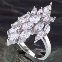 انگشتر نقره زنانه رودیوم مدل سوگل 