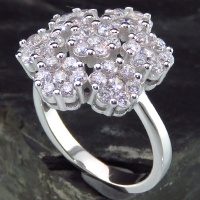 انگشتر نقره زنانه رودیوم مدل برف 