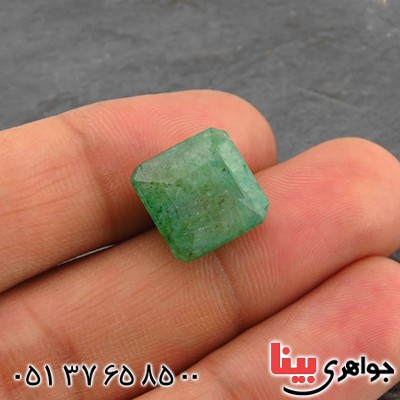 نگین انگشتر زمرد مربعی ترکیبی درشت خوشرنگ _کد:14242
