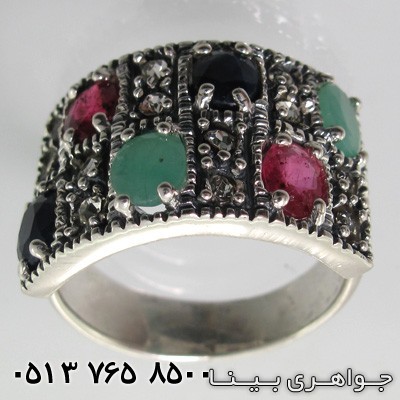 انگشتر چند جواهر مستطیل