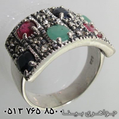انگشتر چند جواهر مستطیل