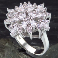 انگشتر نقره درشت زنانه رودیوم مدل حمیرا 