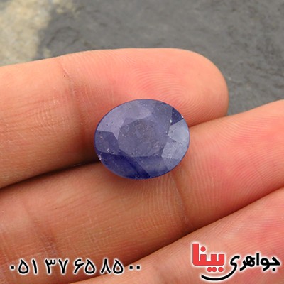 نگین انگشتر یاقوت کبود درشت یخی خوشرنگ _کد:14285