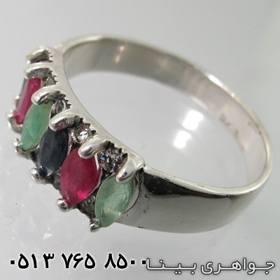 انگشتر چند جواهر بادامی