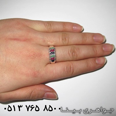انگشتر چند جواهر بادامی