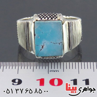 انگشتر فیروزه نیشابوری مردانه مدل کلاسیک _کد:14303