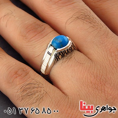 انگشتر فیروزه عجمی مردانه تک _کد:14323