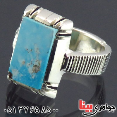 انگشتر فیروزه نیشابوری شجری مردانه کلاسیک _کد:14327